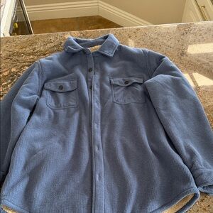 Blue Sherpa-Lined Corduroy Jacket